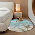 thumbnail image 5 of Area Rug 48in, Marine Nautical Anchor Farm Wood Grain Floor Carpet Living Room Rug, Ocean Beach Theme Non-Slip Welcome Mat Indoor Rugs for Bedroom Dining Room, 5 of 9