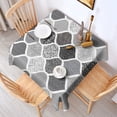 thumbnail image 2 of Black and White Geometric Quatrefoil Pattern Square Tablecloth,Waterproof Square Table Cover,Wipeable Spillproof Washable Table Cover for Home Kitchen Party Decor 60"x60"(152x152cm), 2 of 6