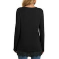 thumbnail image 4 of UVN Fall Tops for Women Long Sleeve Lace Trim V Neck Blouses Dressy Casual A Line Tunic Shirts, 4 of 8