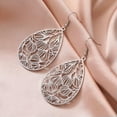 thumbnail image 4 of Bohemian Filigree Teardrop Dangle Earrings Women Stainless Steel Earring Jewelry, 4 of 7