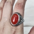 thumbnail image 2 of Carnelian Mans Ring, Natural Carnelian Gents Ring, Birthstone Silver Jewelry, 925 Silver Ring, Birthday Gift, Heavy Mens Ring, Arabic Design, Oxidized Mans Ring, Christmas, Turkey Mens Signet Ring, 2 of 5