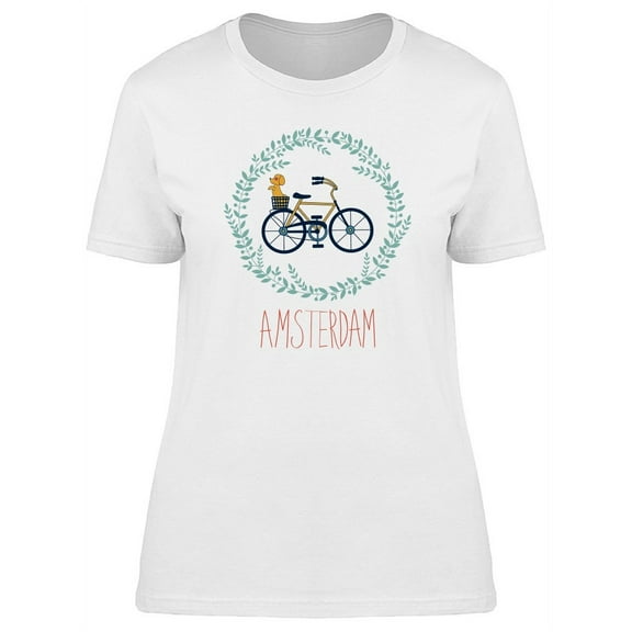 Amsterdam Quote Dog On A Bike T-Shirt Women -Image by Shutterstock, Female Medium