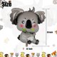 thumbnail image 2 of 3 Pcs Koala Shape Mylar Foil Balloons Critter Woodland Themed Birthday Baby Shower Party Decors Supplies, 2 of 4
