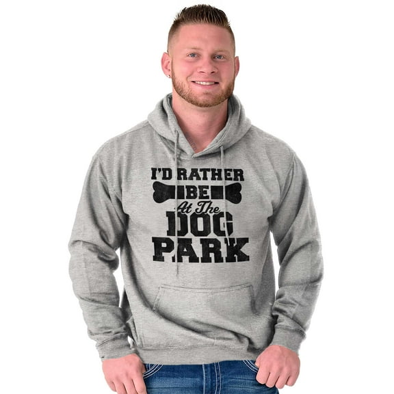 Rather Be Dog Park Pet Puppy Owner Unisex Plus Fleece Graphic Hoodie Brisco Brands 2X