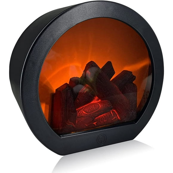 Fireplace Decorative Lantern , Fireplace Light LED Simulation Log Flame Effect , Touch Switch and USB Powered Fireplace Lantern for Home Decor Indoor Christmas Ornament