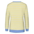 thumbnail image 4 of Womens Long Sleeve Tops Casual Crewneck Striped Color Block Shirts Pullover Jumpers Tops, 4 of 4