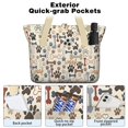 thumbnail image 2 of Tote Bag for Women - Paw Prints and Bones Shoulder Bag - Large Utility Work Duffle Bag with Zipper Handbag for Travel, Work, Sprots, 2 of 5