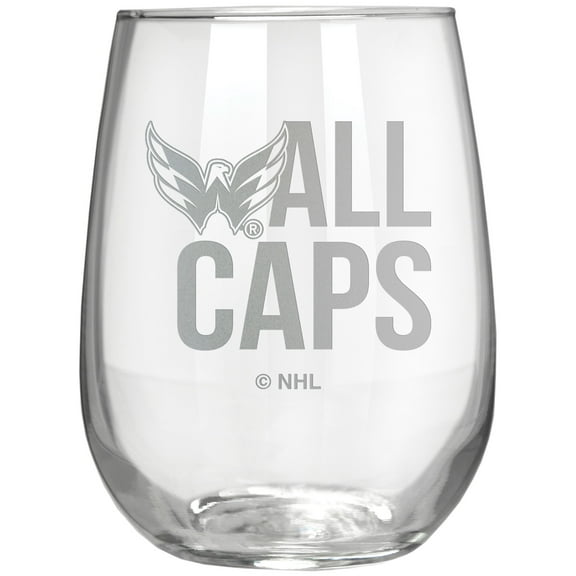 Washington Capitals Etched 17oz. Rally Cry Stemless Wine Glass