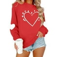 thumbnail image 4 of Mifsaly Valentine's Day Gifts Sweatshirts Women Heart Print Shirts Crewneck Long Sleeve Oversized Tops Casual Festival Fashion Spring Outfits 2026, 4 of 9
