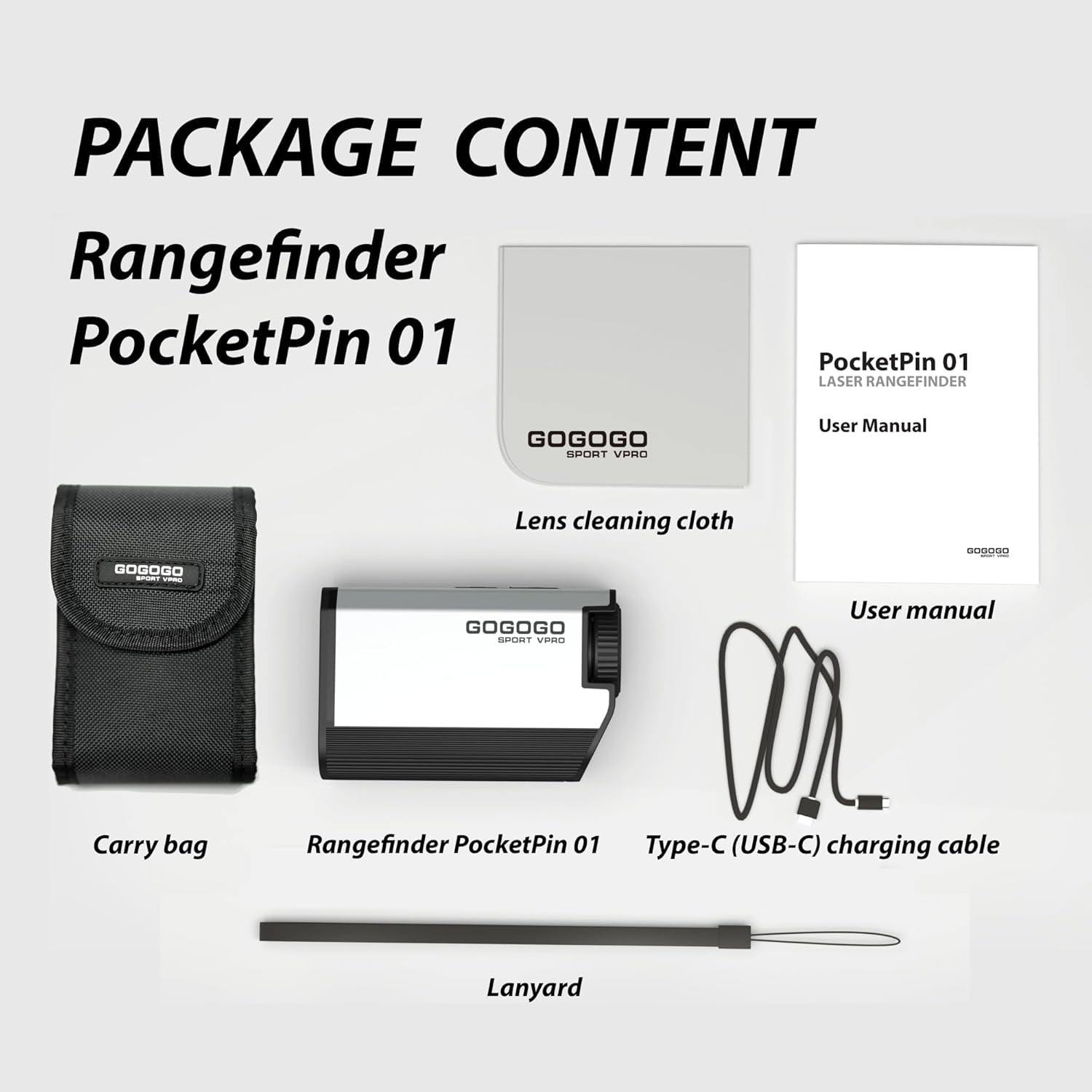 GOGOGO SPORT VPRO Pochet Rangefinder for Golf and Hunting, 1200 Yards Range Finder for Disc Golf