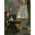 thumbnail image 2 of Edvard Munch 12x14 Black Ornate Wood Framed Double Matted Museum Art Print Titled: The Hospital Room (1885-86), 2 of 5