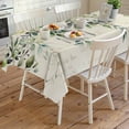 thumbnail image 4 of Eucalyptus Leaves Rectangle Tablecloth, Watercolor Weeping Teal Botanical Vintage Waterproof & StainResistant Tablecloth, Oil-proof Table Cover for Dining/Party/Wedding/Camping/Buffet 60x120 In, 4 of 9