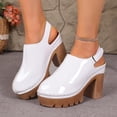 thumbnail image 5 of White Heeled Sandals For Ladies Slip On Casual With Closed Toe Design Thick Heel And Thick Sole For Summer Outings And Casual Wear Size 37, 5 of 9