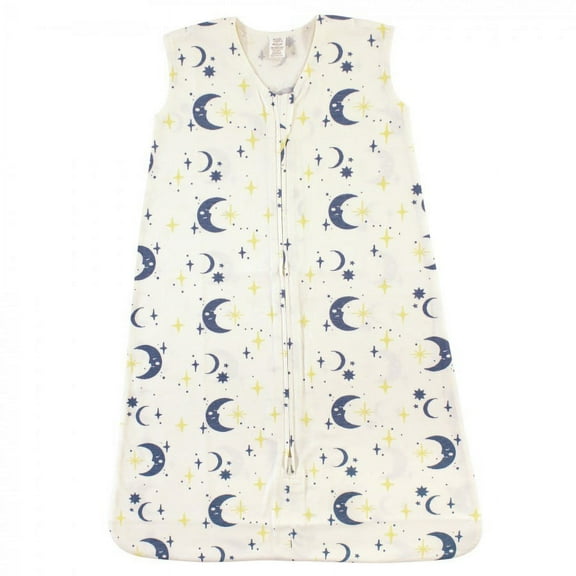 Touched by Nature Baby Boy Organic Cotton Sleeveless Wearable Sleeping Bag, Sack, Blanket, Man In The Moon, 0-6 Months