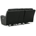 thumbnail image 6 of Signature Design by Ashley Warlin Faux Leather Power Reclining Loveseat in Black, 6 of 7