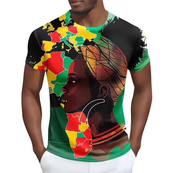 Tops para hombre, blusas y camisas de manga corta con cuello redondo para hombre Camisa de manga corta estampada para hombre Top/camisa de manga corta con cuello redondo Tops para hombre