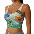 thumbnail image 2 of KLL Colorful Plants And Insects for Workout Tank Tops for Women,U Back Fitness Top Built in Shelf Bras Padded Fit for Yoga Gym-Medium, 2 of 8