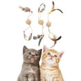 thumbnail image 2 of Cat Rattan Ball Natural 3PCS Scratch Proof Faux Feather Cat Toy Kitten Play Ball, 2 of 10