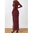 thumbnail image 4 of Vestido Maxi PRETTYGARDEN para Mujer Ajustado con Estampado Floral Rojo y Blanco, 4 of 6