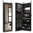 thumbnail image 2 of Gymax  Wall Door Mounted Lockable Jewelry Cabinet Armoire Organizer w/LED Black, 2 of 10