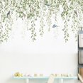 thumbnail image 3 of 1pc, Green Plant Willow Branch Bird Wall Sticker Bedroom Living Room Home Entryway Wall Decoration Sticker Self-adhesive, 3 of 4
