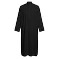 thumbnail image 4 of Thobe For Men Kaftan Casual Long Sleeve Mens Thobe Button Down Collar Muslim Gown Shirt Robe, 4 of 4