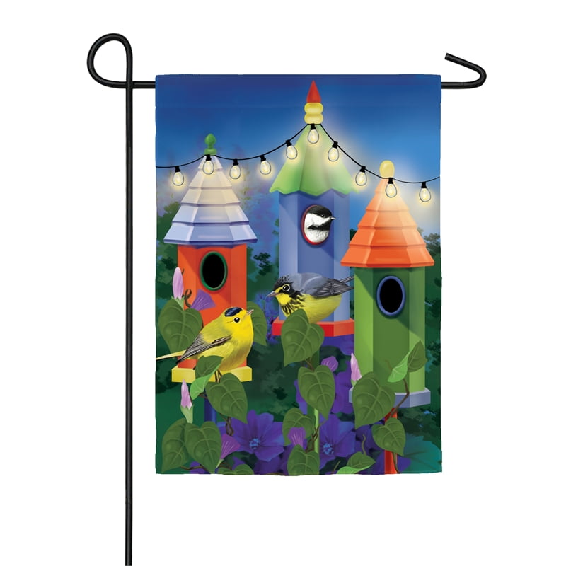 Birdhouse Lights Solar LED 2 Sided Garden Flag - Walmart.com - Walmart.com