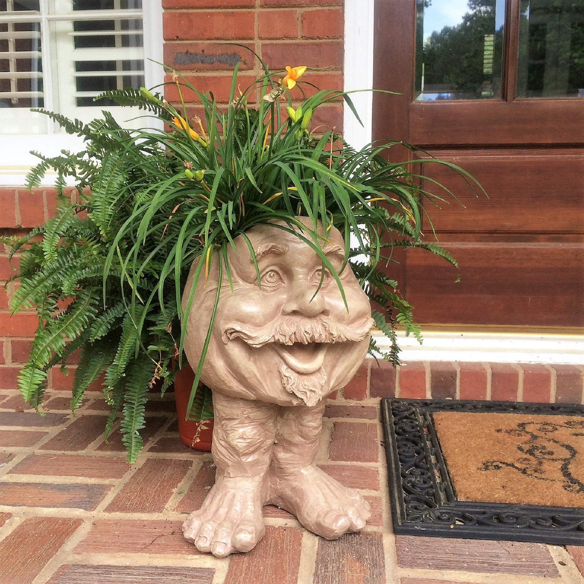 Homestyles Stone Wash Uncle Nate the Muggly Face Humorous Statue Planter Pot
