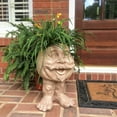 thumbnail image 2 of Homestyles Stone Wash Uncle Nate the Muggly Face Humorous Statue Planter Pot, 2 of 4