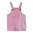 thumbnail image 4 of Toddler Girl Jumpsuit Kids Casual Sleeveless Overalls Girls Loose Rompers with Pockets Purple Jumpsuits Kids Summer Clothes 3-4 Years, 4 of 4