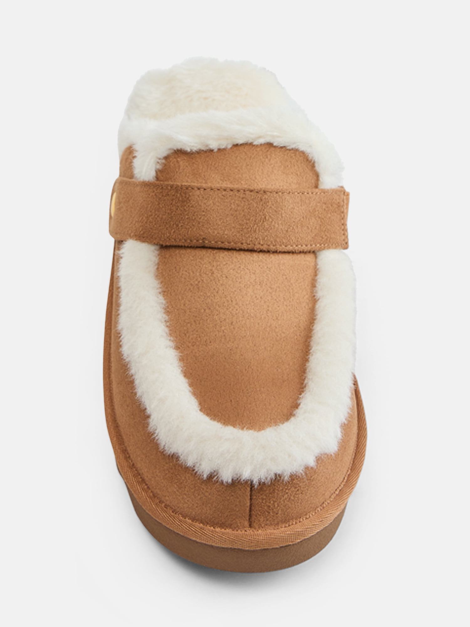 Joyspun Women's Convertible Clog Slippers with Faux Fur Lining