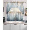 thumbnail image 2 of Forest Tree Kitchen Curtains Sets 36 Inch Length with Valance, Blue Yellow Trees Modern Abstract Art Swag Valances and Tiers Curtain Set Drapes Swag Curtains for Living Room, Bathroom, Bedroom, Cafe, 2 of 6