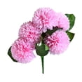 thumbnail image 3 of Ramo de flores artificiales de 5 cabezas, ceremonia de fiesta de boda, decoración floral, tela de seda, flor falsa con hojas, rosa claro Eigraketly HA6561-06B, 3 of 6