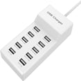 thumbnail image 1 of OUSITAID USB Wall Charger 10-Port USB Charger Station with Rapid Charging Auto Detect Technology Safety Guaranteed Family-Sized Smart USB Ports for Multiple Devices Smart Phone Tablet Lap, 1 of 7
