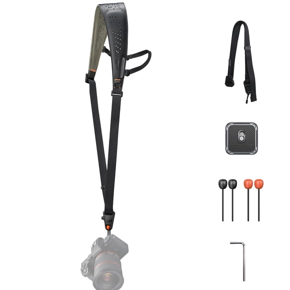 PGYTECH Camera Strap Pro, Professional Camera Harness with Detachable Underarm Strap QR Camera Shoulder Straps, Leather Ergonomic Shoulder Pad Neck S