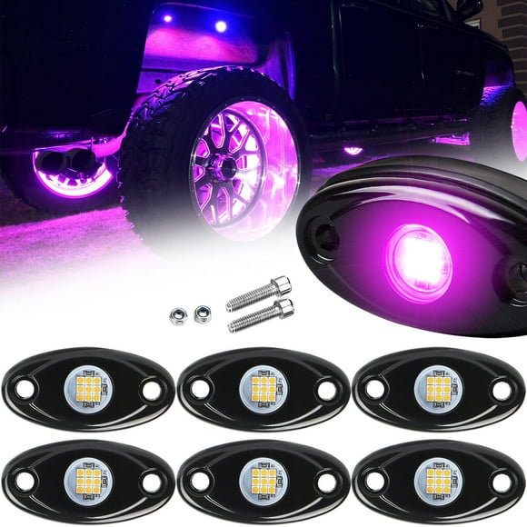 6-piece set of purple LED rock light off-road truck bottom rail drilling rig luminous light 9W-