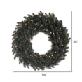 thumbnail image 2 of Vickerman 36" Black Fir Artificial Christmas Wreath, Warm White Dura-Lit LED lights. - Faux Christmas Wreath - Indoor Seasonal Home Decor, 2 of 2