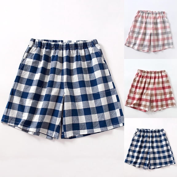 BRGZLK Women's Home Shorts Lounge Pajama Cotton Sleep Shorts Woven Light Shorts Pocket Five Quarter Pants