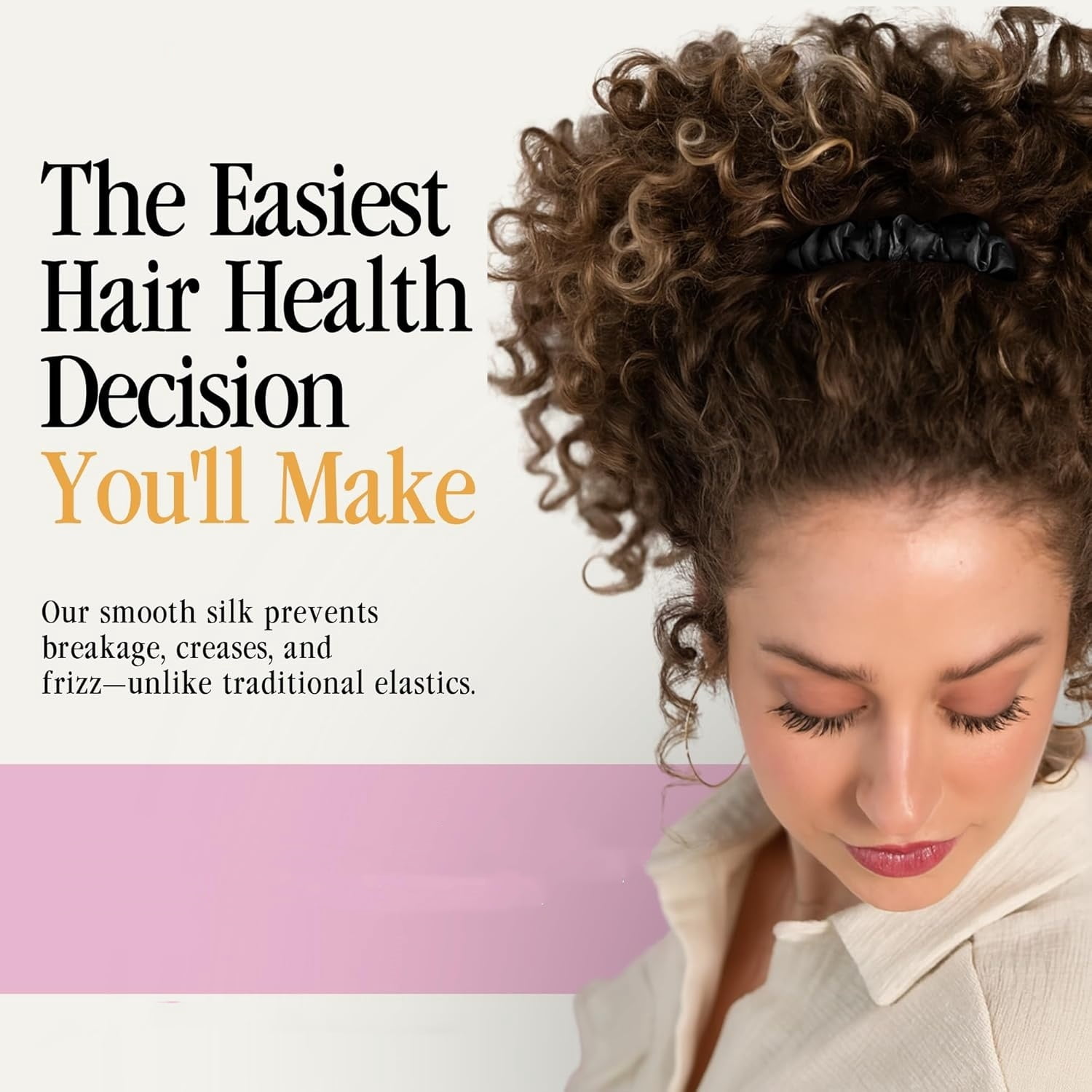 Midi Curly Hair Silk Scrunchies for Women