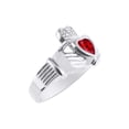 thumbnail image 3 of RYLOS Rings Sterling Silver Claddah Love, Loyalty & Friendship Heart 6MM Gem Irish Wedding Band Claddagh Rings July Ruby Jewelry Size 12, 3 of 6