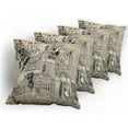 thumbnail image 5 of Ambesonne Antique Throw Pillow Cover 4 Pack, Old Fashion Design, 20", Beige and Black, 5 of 7
