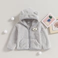 thumbnail image 2 of Okbabeha Toddler Baby Girl Boy Winter Outfit Clothes Fleece Coat Jacket Cardigan Fuzzy Thick Warm Sweater Top Shacket Outerwear, 2 of 7