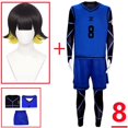 thumbnail image 1 of Disfraz de Cosplay de Meguru de Bachira, mono de fútbol de Jersey blanco, mono de Anime azul, ropa de Carnaval de Halloween, 1 of 4