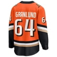 thumbnail image 3 of Men's Fanatics Mikael Granlund Orange Anaheim Ducks Home Breakaway Jersey, 3 of 3