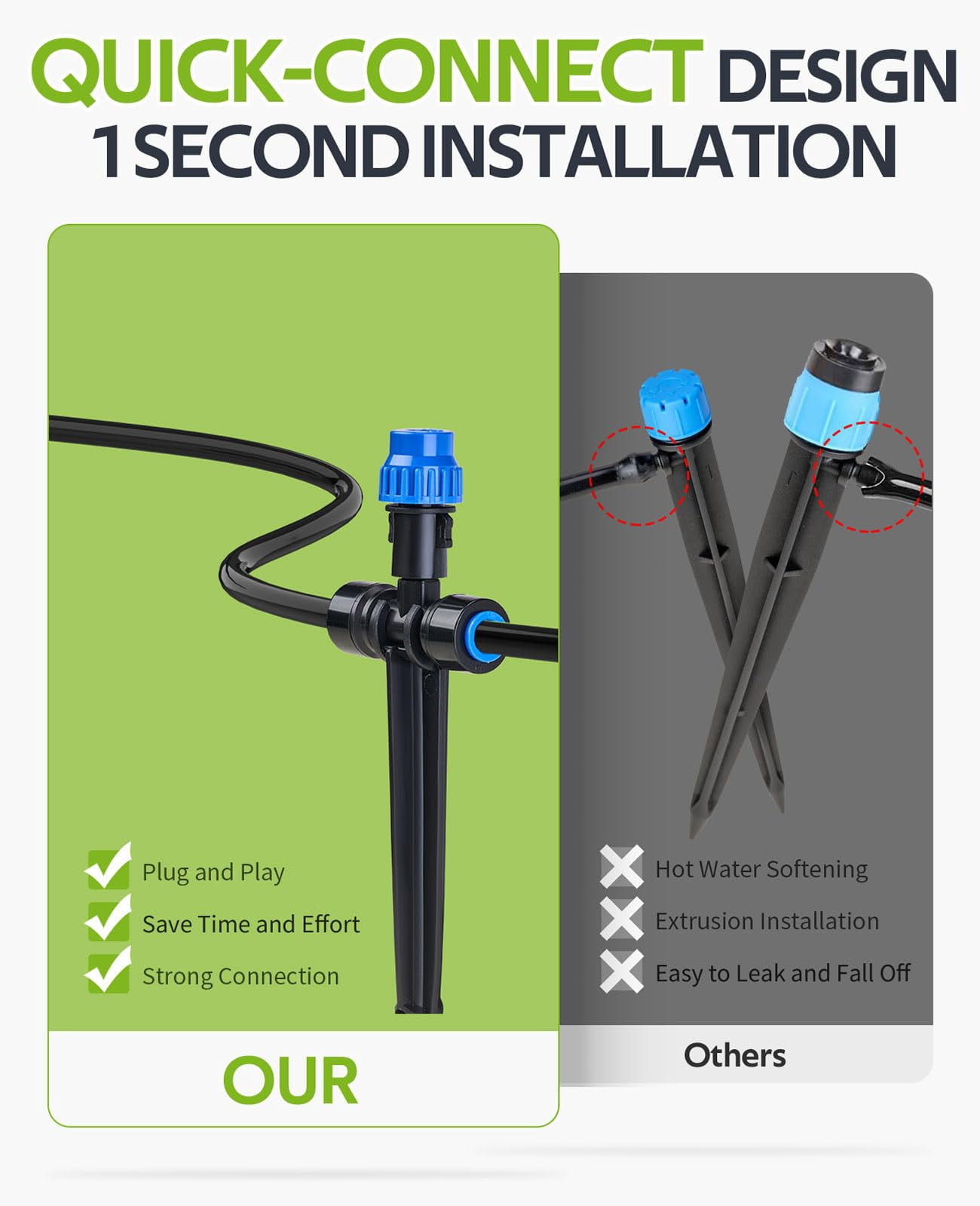 59ft Greenhouse Misting Drip Irrigation Kit With Water Timer  Quick Connector Design Garden Watering System Automatic Tubing Nozzles For Hanging Plants Raised Bed