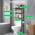 thumbnail image 2 of Behome 3-Tier Over The Toilet Storage Shelf, Bathroom Organizer Shelf Over Toilet with 6 Hooks, Freestanding Space Saver Bathroom Storage Shelves, 2 of 7