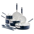 thumbnail image 1 of Juego de ollas y sartenes antiadherentes GreenPan x Bobby Flay de 13 piezas, cerámica de diamante sin PFAS, aptas para inducción, fáciles de limpiar, aptas para lavavajillas y horno, asas de silicona, 1 of 5