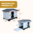 thumbnail image 2 of Casa para Perro Mediano Chico MascoAmigo con Puerta Metálica Térmica 91.5x69x66 cm Gris, 2 of 8