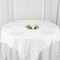 thumbnail image 6 of BalsaCircle 72" x 72" White Raised Rosette Table Cover Overlays Wedding Tablecloth, 6 of 8