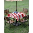 thumbnail image 5 of Square Outdoor Tablecloth with Umbrella Hole American Flag Outside Table Cloth Waterproof Patio Table Cover Watercolor Farmhouse USA Flag Zipper Tablecloths for Picnic Party Camping 60x60 Inch, 5 of 8